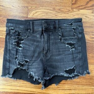 American Eagle Outfitters Ripped Black Hi-Rise Shortie